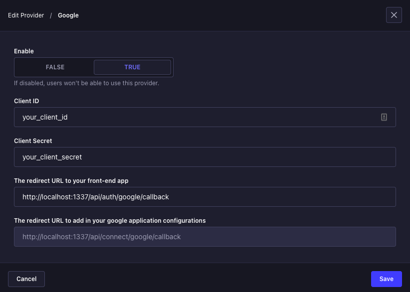 Users & Permissions configuration